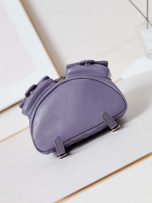 Chanel AS3860 Backpack Grained Shiny Calfskin Gold Light Purple - Default Title - View 7