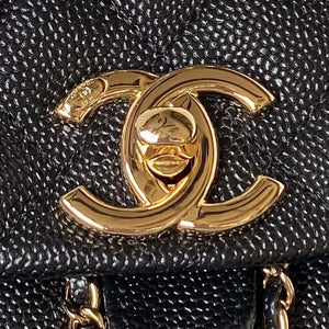 Chanel AS3860 Backpack Grained Shiny Calfskin & Gold-Tone Metal Black - Default Title - View 3