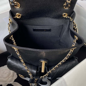 Chanel AS3860 Backpack Grained Shiny Calfskin & Gold-Tone Metal Black - Default Title - View 5
