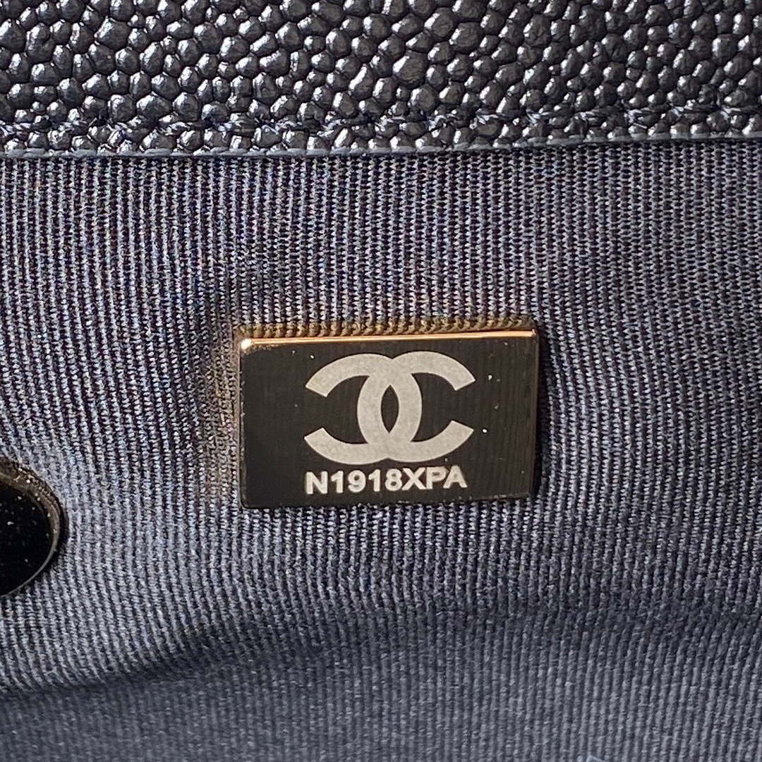 Chanel AS3860 Backpack Grained Shiny Calfskin & Gold-Tone Metal Black - Default Title - View 7