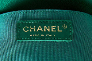 Chanel AS3860 Backpack Grained Shiny Calfskin & Gold-Tone Metal Green - Default Title - View 8