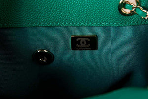 Chanel AS3860 Backpack Grained Shiny Calfskin & Gold-Tone Metal Green - Default Title - View 9