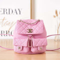 Chanel AS3860 Backpack Grained Shiny Calfskin & Gold-Tone Metal Pink - Default Title - View 1