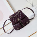 Chanel AS3860 Backpack Grained Shiny Calfskin Gold Wine Red - Default Title - View 1