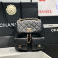 Chanel AS3860 Backpack Shiny Lambskin Gold Black - Default Title - View 1