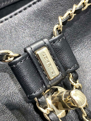 Chanel AS3860 Backpack Shiny Lambskin Gold Black - Default Title - View 6
