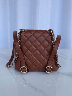 Chanel AS3860 Backpack Shiny Lambskin Gold Brown - Default Title - View 3