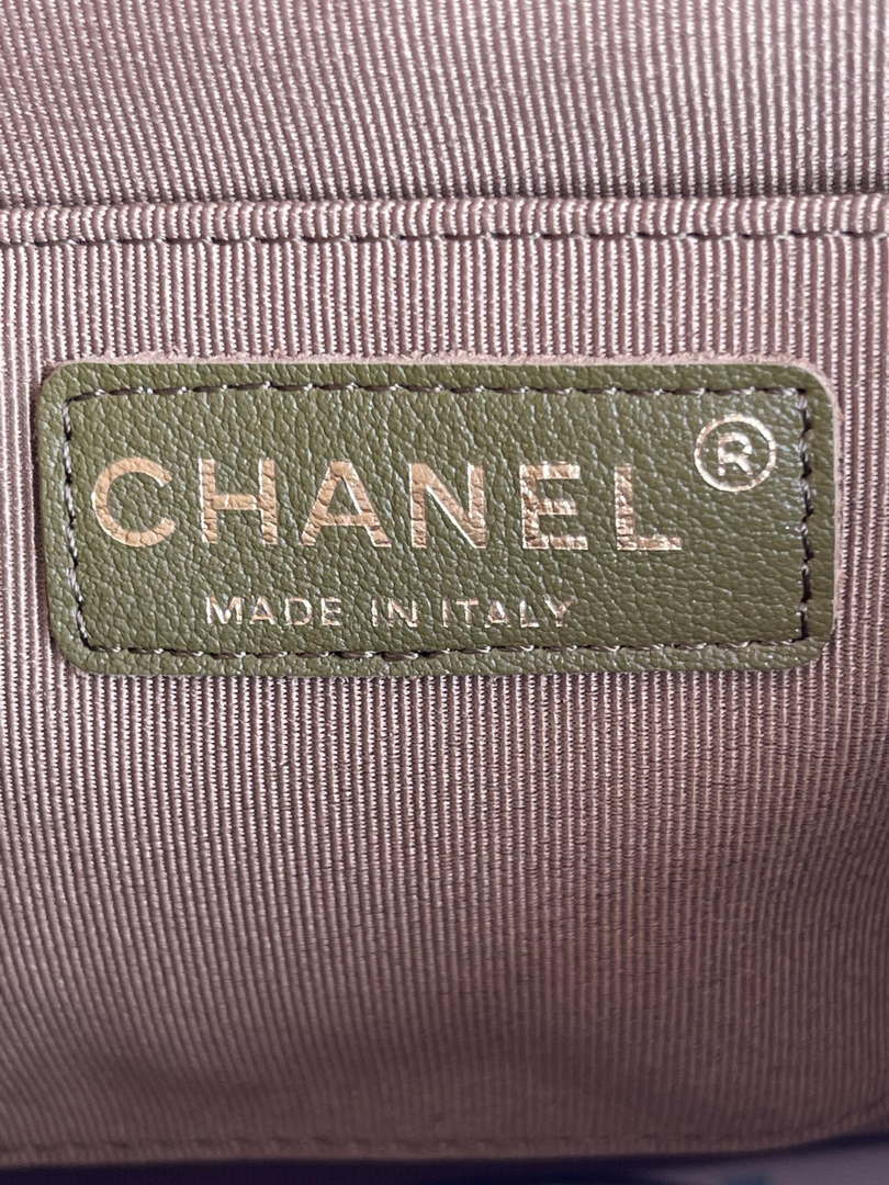 Chanel AS3860 Backpack Shiny Lambskin Gold Dark Green - Default Title - View 9