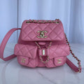 Chanel AS3860 Backpack Shiny Lambskin Gold Pink - Default Title - View 1
