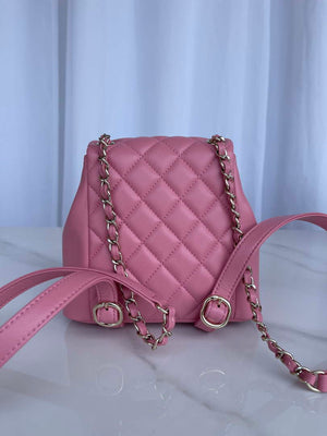 Chanel AS3860 Backpack Shiny Lambskin Gold Pink - Default Title - View 3