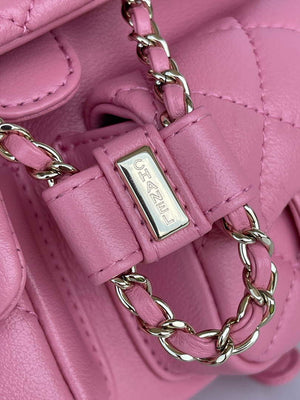 Chanel AS3860 Backpack Shiny Lambskin Gold Pink - Default Title - View 5