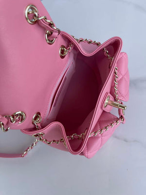 Chanel AS3860 Backpack Shiny Lambskin Gold Pink - Default Title - View 9