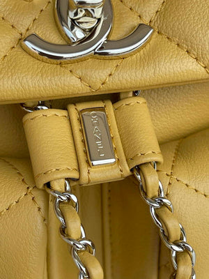 Chanel AS3860 Backpack Shiny Lambskin Gold Yellow - Default Title - View 5
