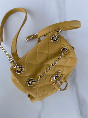 Chanel AS3860 Backpack Shiny Lambskin Gold Yellow - Default Title - View 6