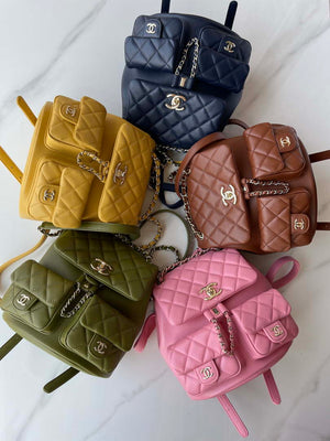 Chanel AS3860 Backpack Shiny Lambskin Gold Yellow - Default Title - View 10