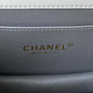 Chanel AS3886 Mini Flap Bag With Top Handle Shiny Calfskin White Gold - Default Title - View 7