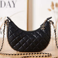 Chanel AS3917 Clutch With Chain Lambskin & Shiny Light Gold Metal Black - Default Title - View 1
