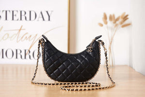 Chanel AS3917 Clutch With Chain Lambskin & Shiny Light Gold Metal Black - Default Title - View 2