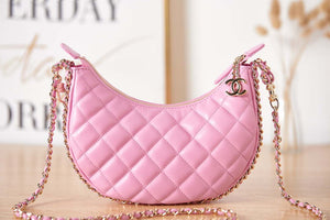 Chanel AS3917 Clutch With Chain Lambskin & Shiny Light Gold Metal Pink - Default Title - View 2