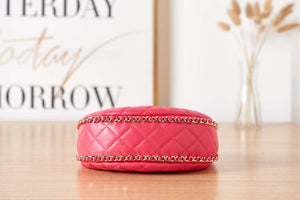 Chanel AS3917 Clutch With Chain Lambskin & Shiny Light Gold Metal Red - Default Title - View 7