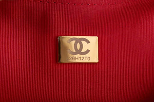 Chanel AS3917 Clutch With Chain Lambskin & Shiny Light Gold Metal Red - Default Title - View 9