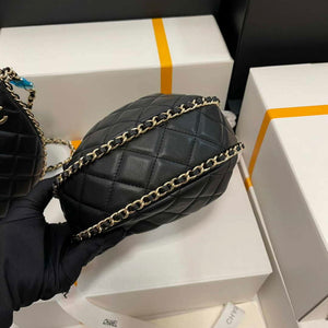 Chanel AS3917 Small Hobo Bag Lambskin & Shiny Light Gold Metal Black - Default Title - View 7