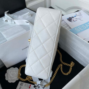 Chanel AS3921 Flap Chain Bag White Calfskin Gold - Default Title - View 5