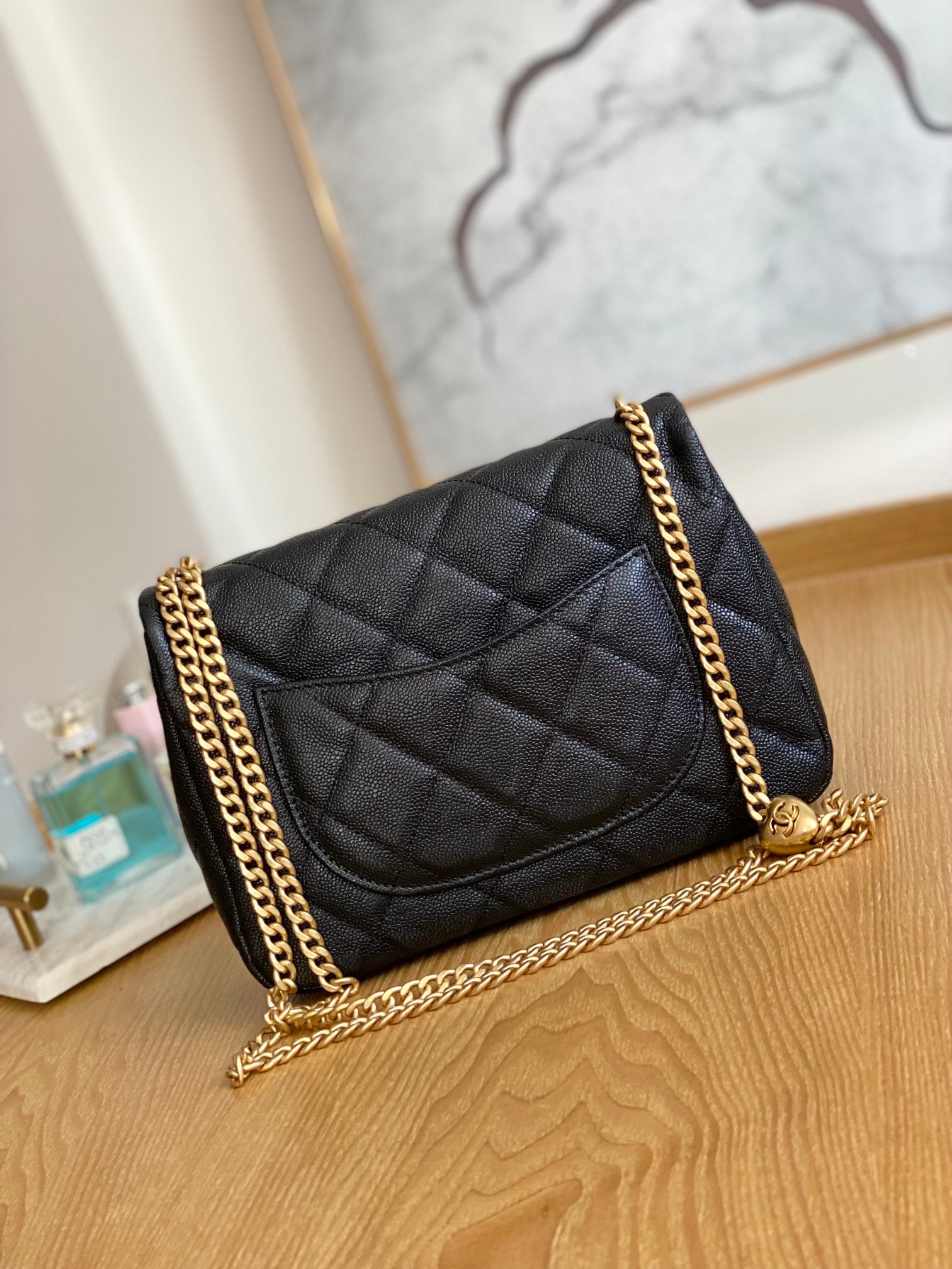 Chanel AS3921 Flap Chain Bag Calfskin Gold - Default Title - View 2