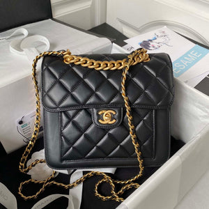 Chanel AS3932 Flap Classic Bag CF Lambskin Black Gold - Default Title - View 1