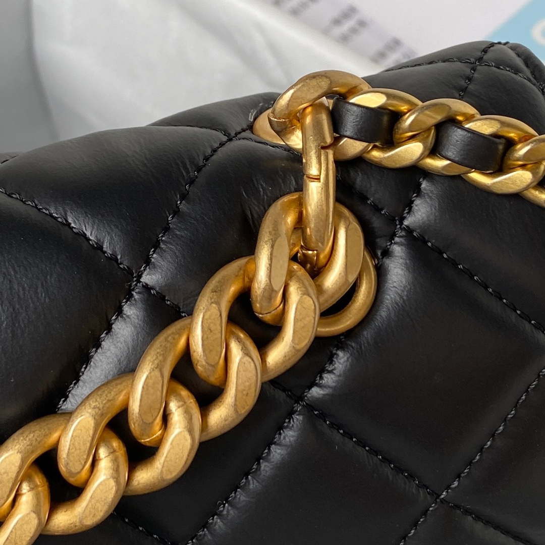 Chanel AS3932 Flap Classic Bag CF Lambskin Black Gold - Default Title - View 4