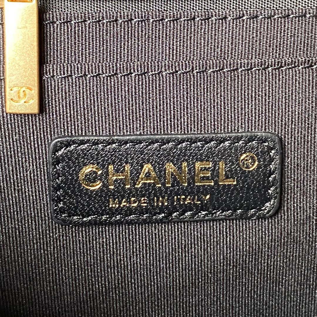 Chanel AS3932 Flap Classic Bag CF Lambskin Black Gold