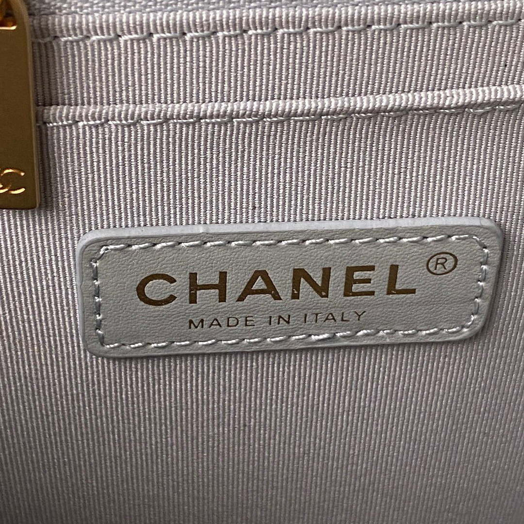 Chanel AS3932 Flap Classic Bag CF Lambskin Light Blue Gold