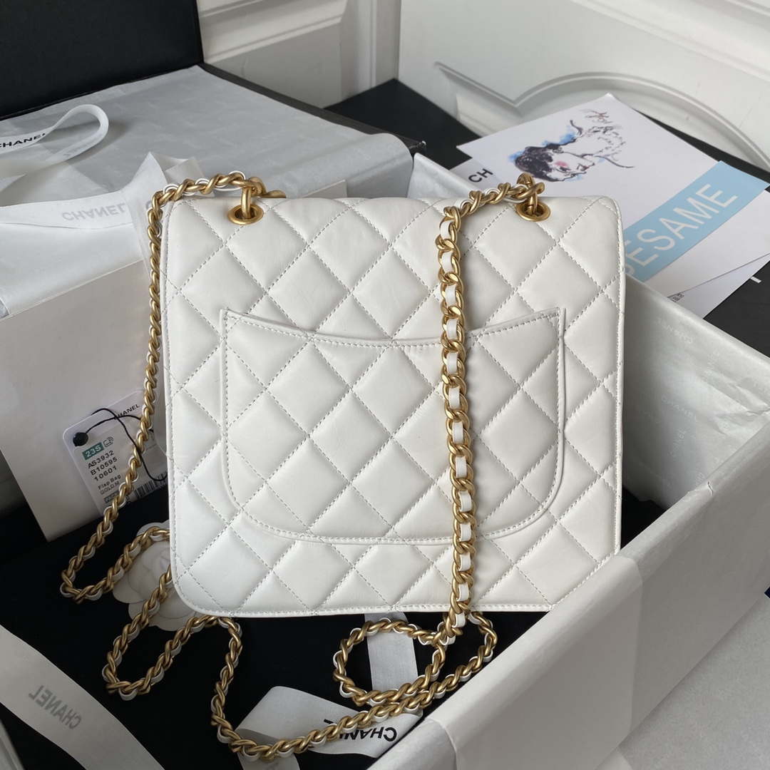 Chanel AS3932 Flap Classic Bag CF Lambskin White Gold - Default Title - View 2