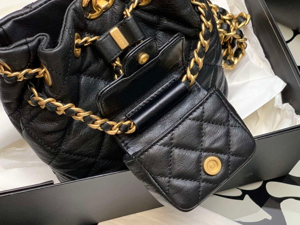 Chanel AS3947 Small Backpack Lambski & Gold-Tone Metal Black