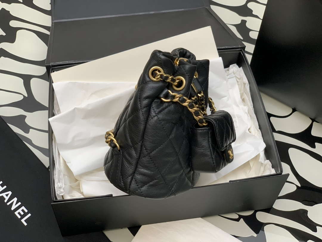 Chanel AS3947 Small Backpack Lambski & Gold-Tone Metal Black - Default Title - View 4