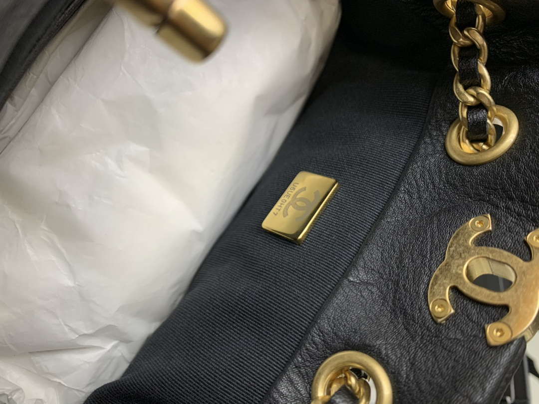 Chanel AS3947 Small Backpack Lambski & Gold-Tone Metal Black - Default Title - View 9
