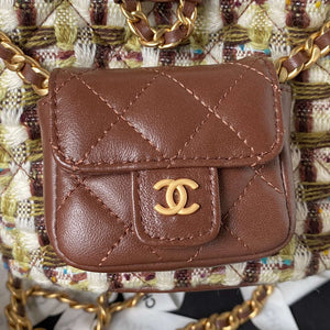 Chanel AS3947 Small Backpack Wool Tweed Lambski & Gold-Tone Metal Brown - Default Title - View 5
