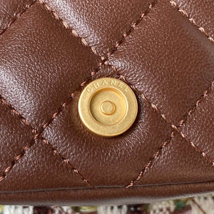 Chanel AS3947 Small Backpack Wool Tweed Lambski & Gold-Tone Metal Brown - Default Title - View 9
