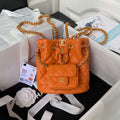 Chanel AS3947 Small Backpack Lambski & Gold-Tone Metal Orange - Default Title - View 1