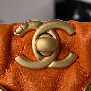 Chanel AS3947 Small Backpack Lambski & Gold-Tone Metal Orange - Default Title - View 3