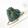 Chanel AS3947 Small Backpack Wool Tweed, Lambski & Gold-Tone Metal Green - Default Title - View 1