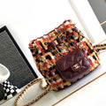 Chanel AS3947 Small Backpack Wool Tweed, Lambski & Gold-Tone Metal Orange - Default Title - View 1