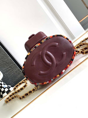 Chanel AS3947 Small Backpack Wool Tweed, Lambski & Gold-Tone Metal Orange - Default Title - View 4