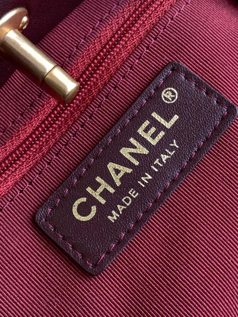 Chanel AS3947 Small Backpack Wool Tweed, Lambski & Gold-Tone Metal Orange - Default Title - View 9