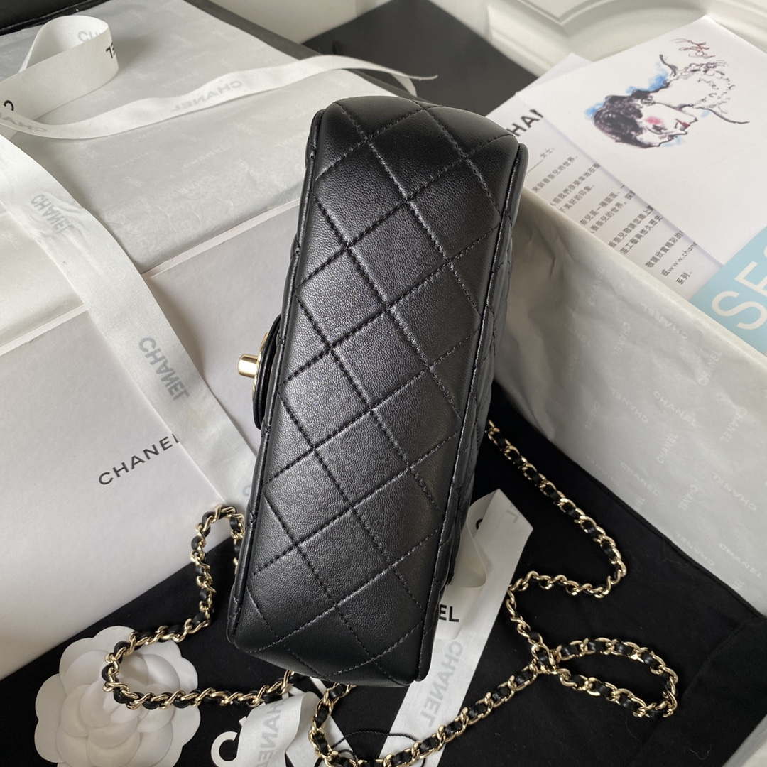 Chanel AS4141 Camellia Embossed With top Handle Bag Black - Default Title - View 6
