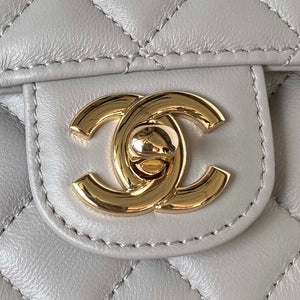 Chanel AS4141 Camellia Embossed With top Handle Bag Gray - Default Title - View 3