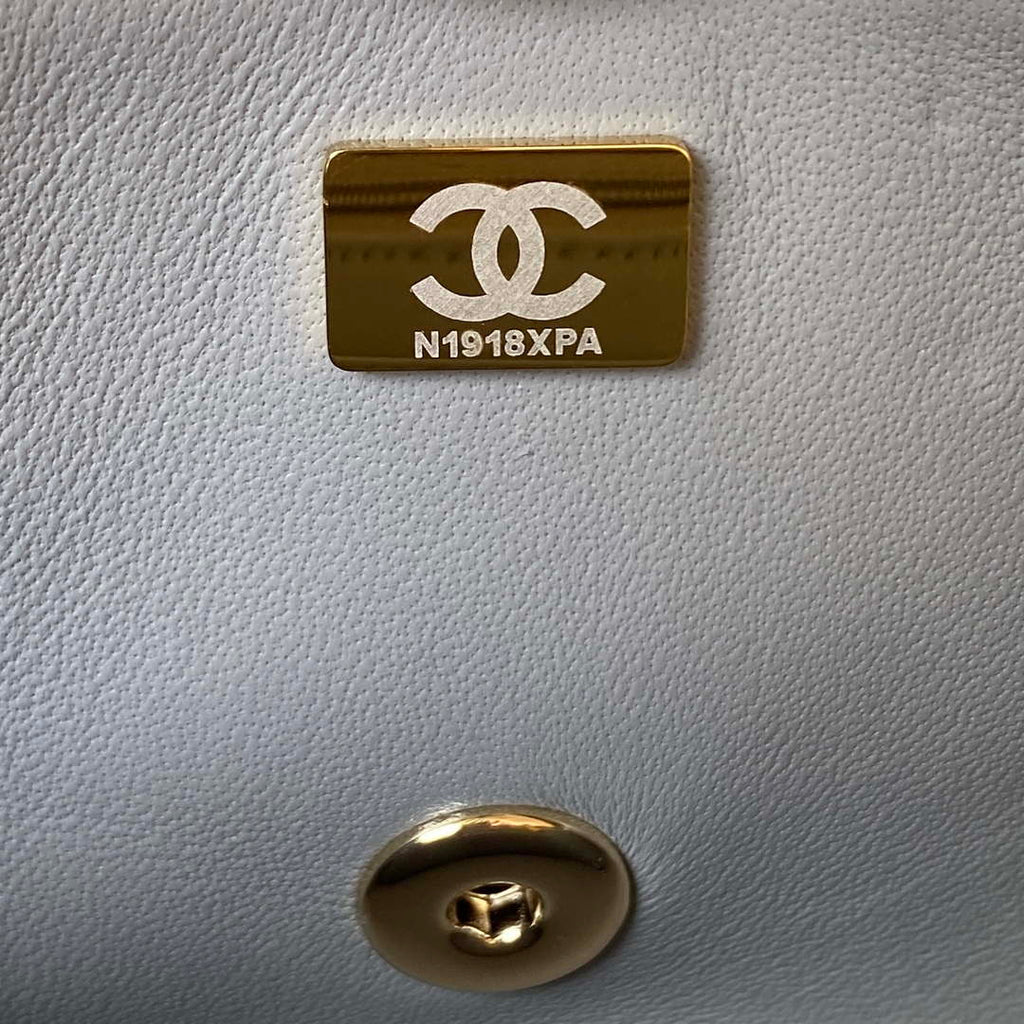 Chanel AS4141 Camellia Embossed With top Handle Bag Gray