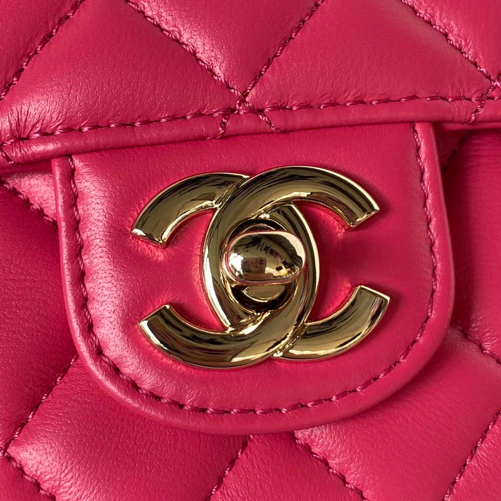 Chanel AS4141 Camellia Embossed With top Handle Bag Rose Red