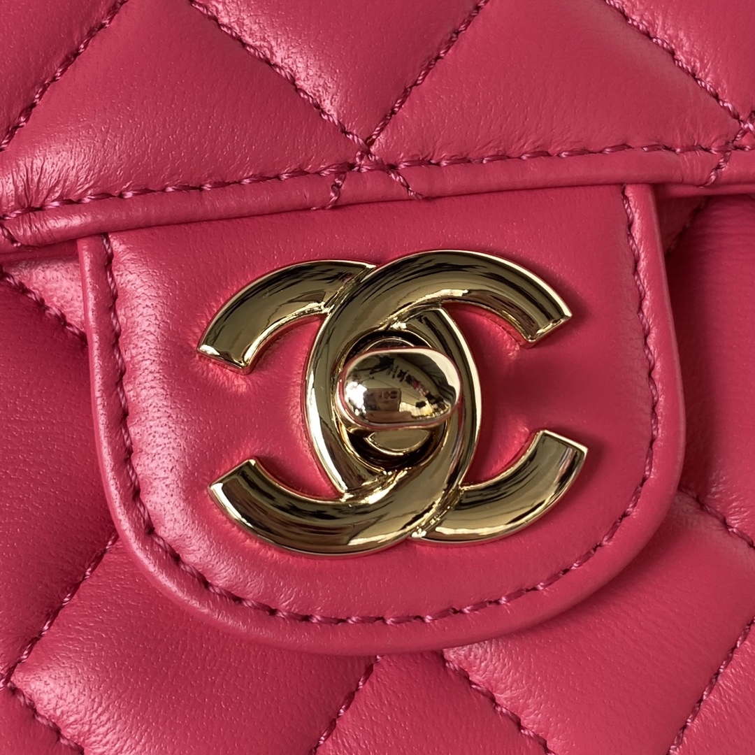 Chanel AS4141 Camellia Embossed With top Handle Bag Rose Red - Default Title - View 3
