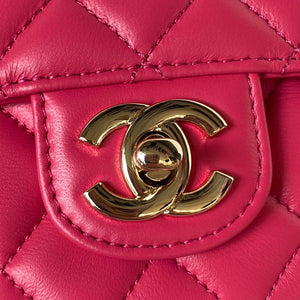 Chanel AS4141 Camellia Embossed With top Handle Bag Rose Red - Default Title - View 3